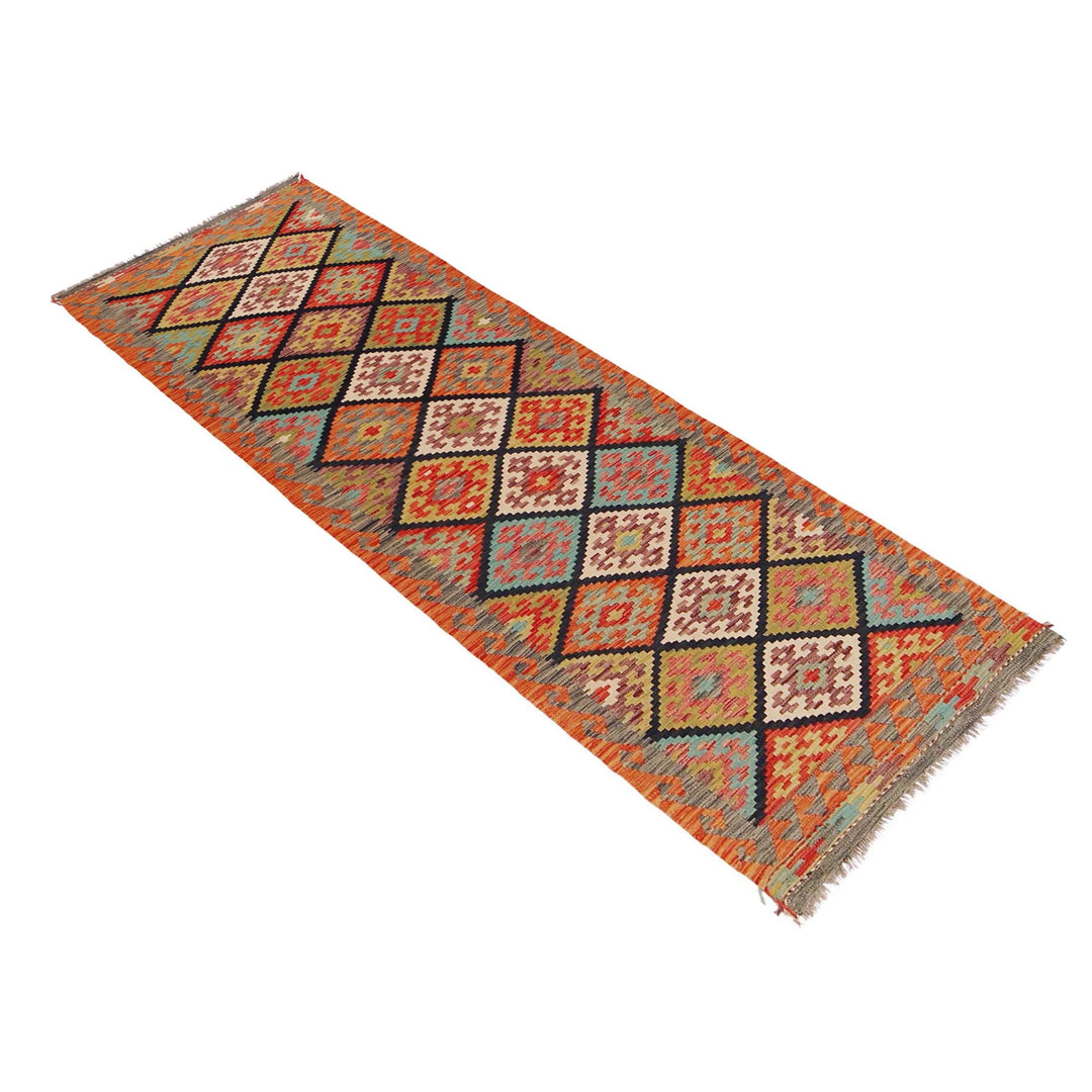 Afghan Kilim Rug 2' 10" x 9' 11" Flat-Weave | No. AL71612