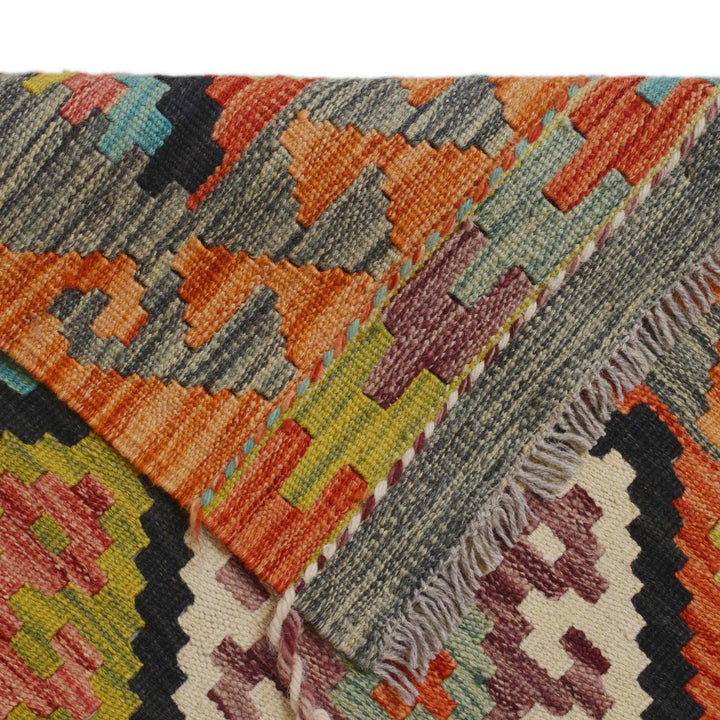 Afghan Kilim Rug 2' 10" x 9' 11" Flat-Weave | No. AL71612