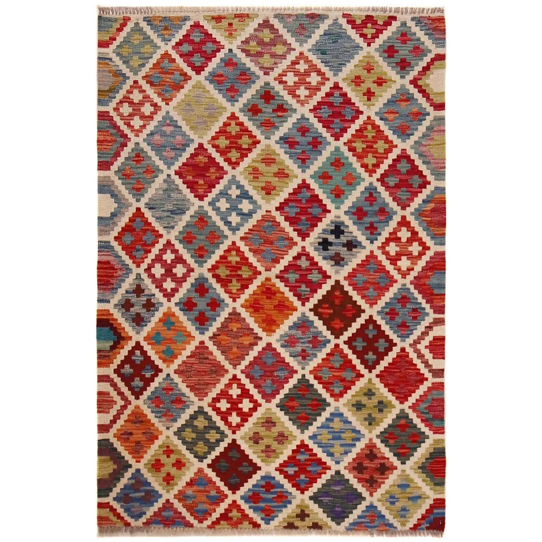 Afghan Vegetable Kelim Rug 3' 3" x 5' 0" Flat-Weave | No. AL71629