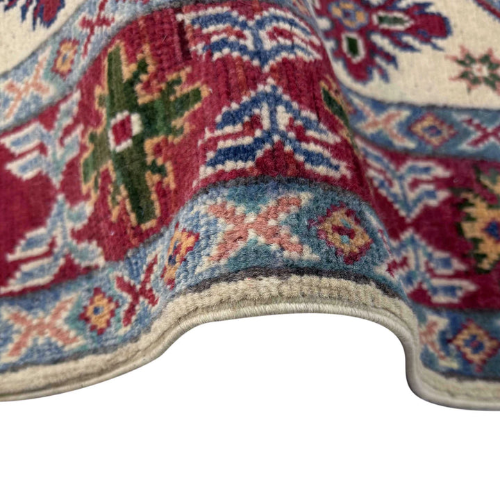 Beige Afghan Kazak Rug 2' 8" x 4' 2" Hand-Knotted | No. AL71630