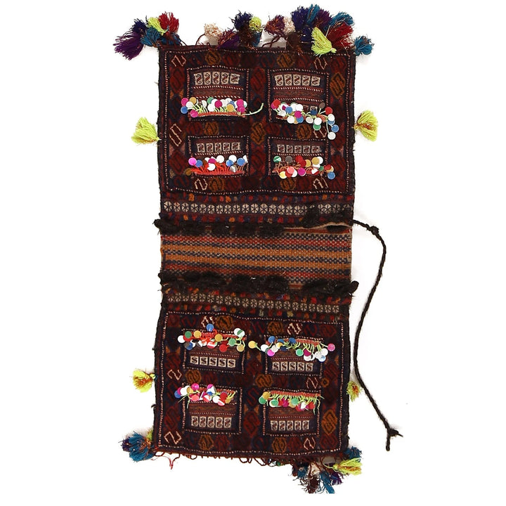 Afghan Saddle Bag Rug 1' 3" x 2' 9" Hand-Knotted | No. AL71637
