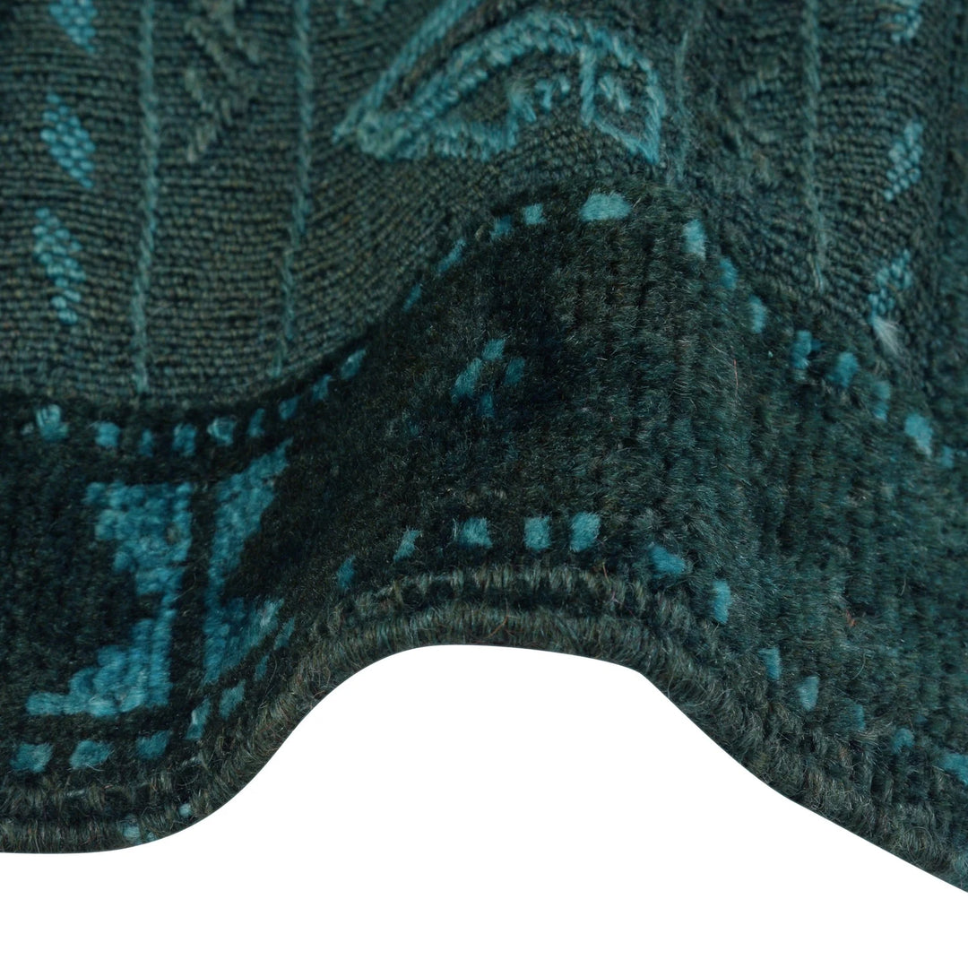 Green Pakistani Overdye Rug 2' 4" x 4' 11" Hand-Knotted | No. AL71693