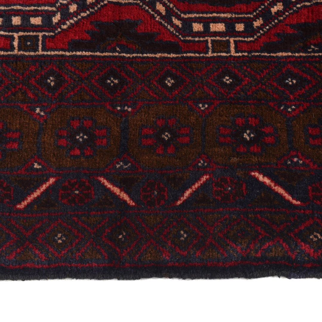 Afghan Baluchi Rug 4' 2" x 6' 1" Hand-Knotted | No. AL71747