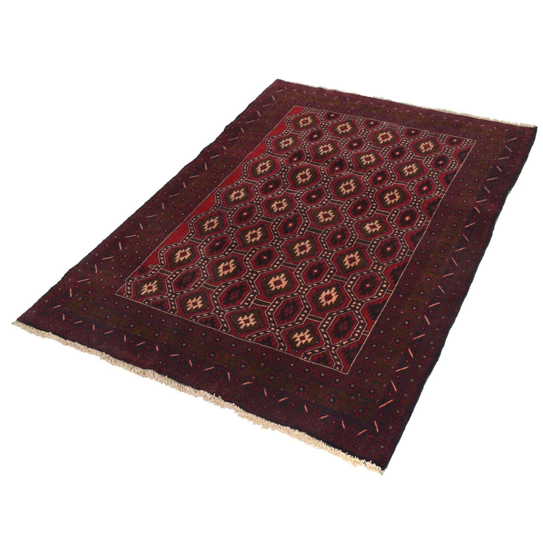 Afghan Baluchi Rug 4' 2" x 6' 1" Hand-Knotted | No. AL71747