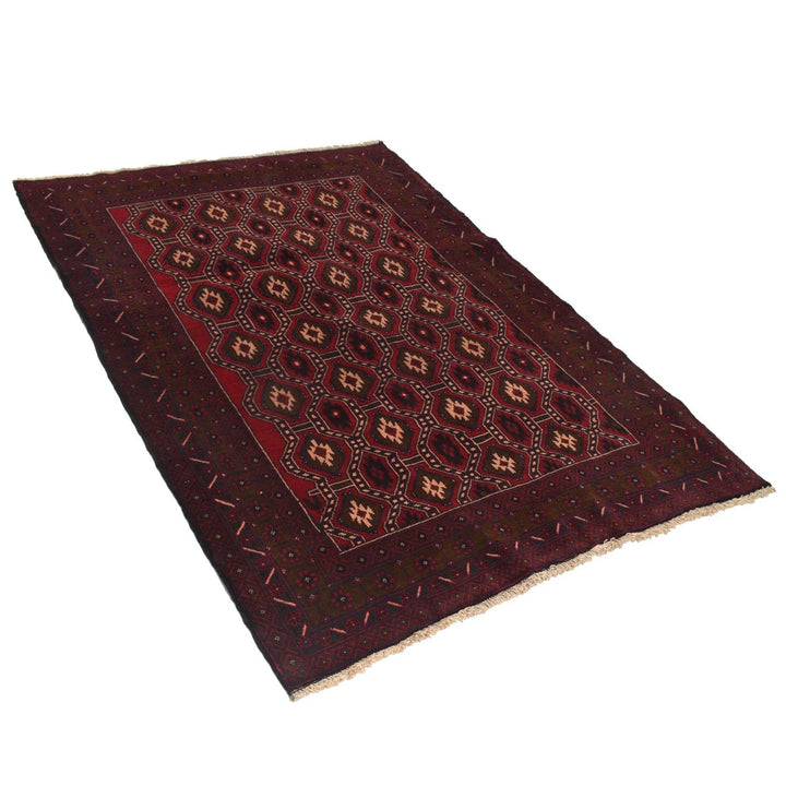Afghan Baluchi Rug 4' 2" x 6' 1" Hand-Knotted | No. AL71747
