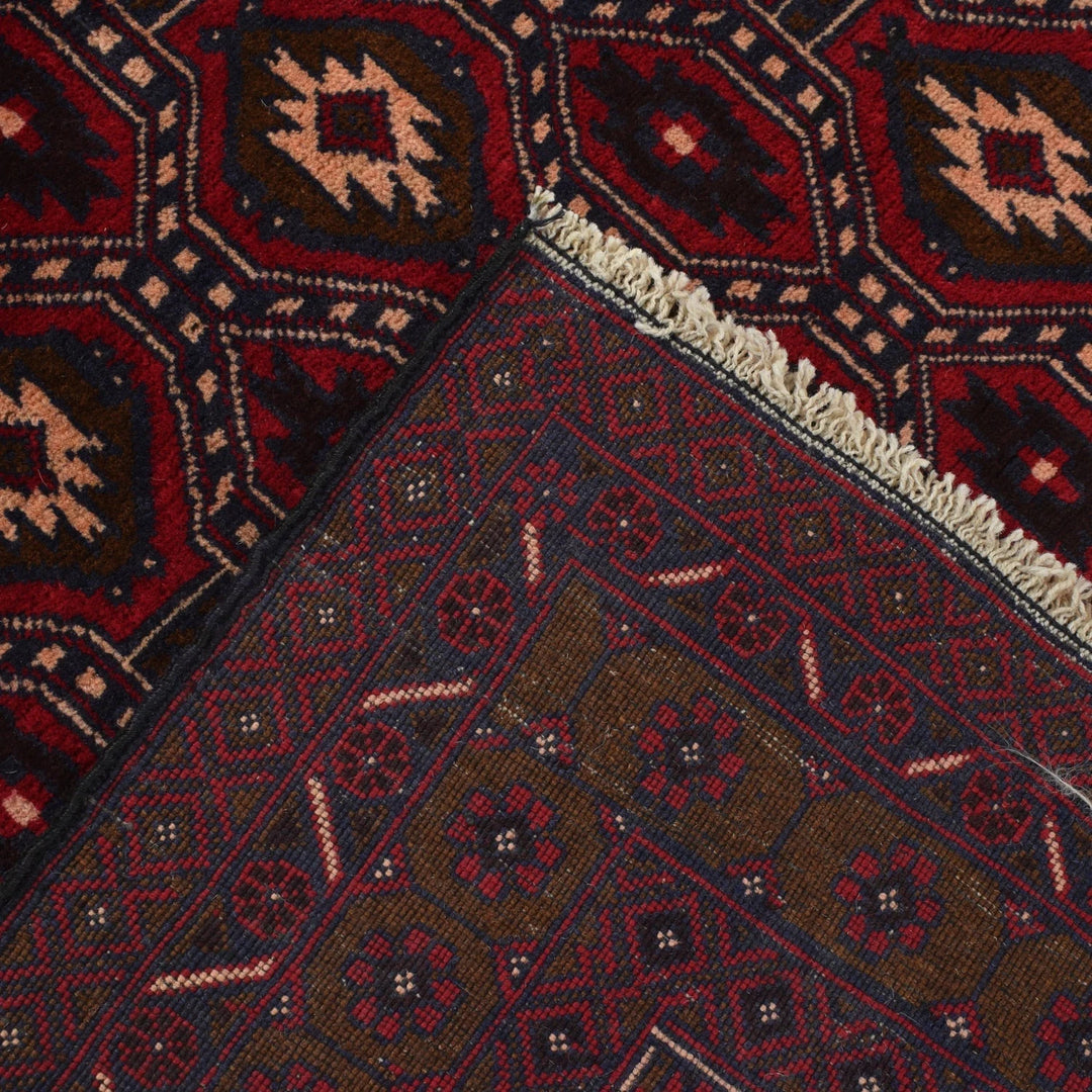 Afghan Baluchi Rug 4' 2" x 6' 1" Hand-Knotted | No. AL71747