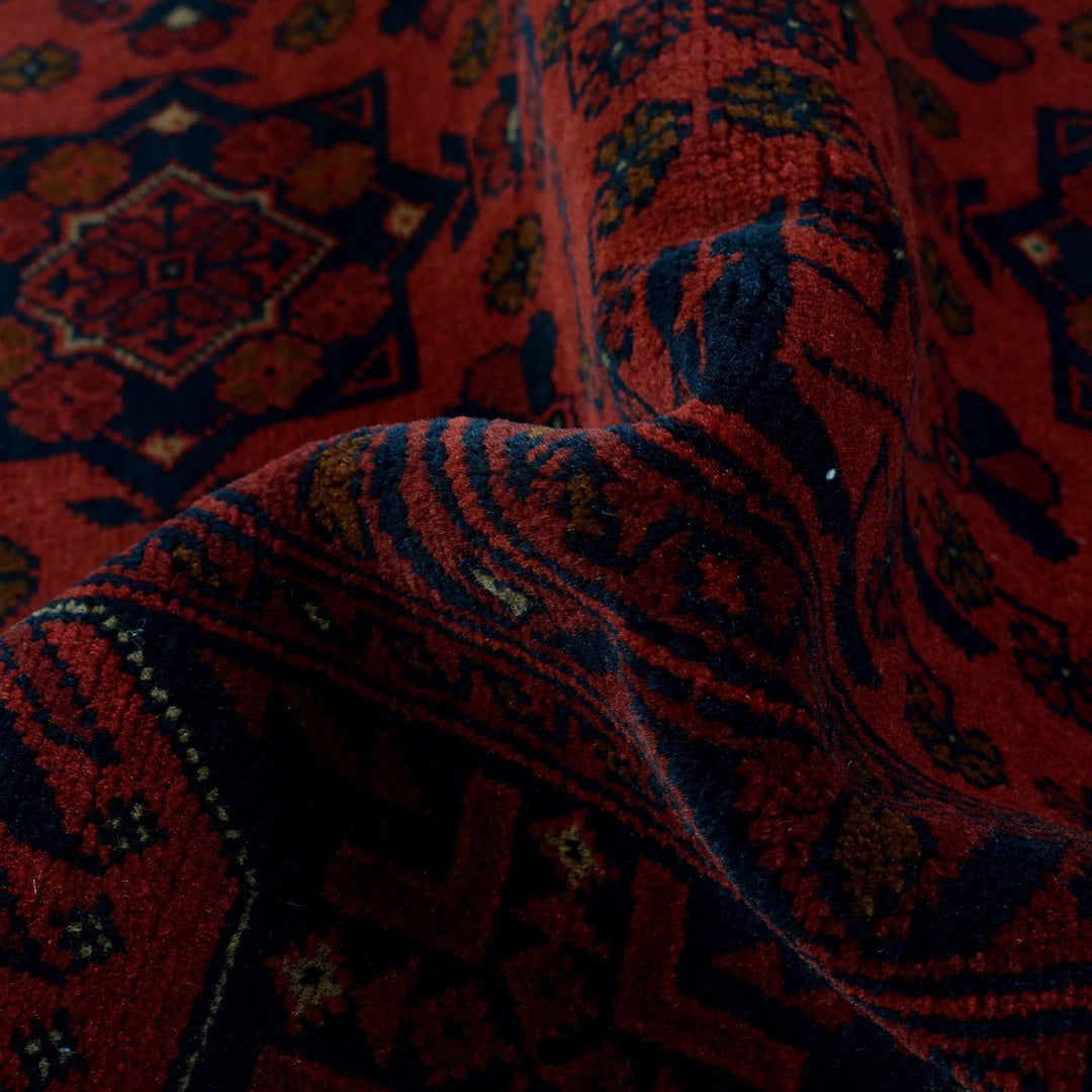 Red Afghan Khal Mohammadi Rug 3' 5" x 5' 3" Hand-Knotted | No. AL71847