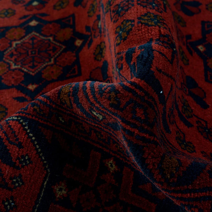 Red Afghan Khal Mohammadi Rug 3' 5" x 5' 3" Hand-Knotted | No. AL71847