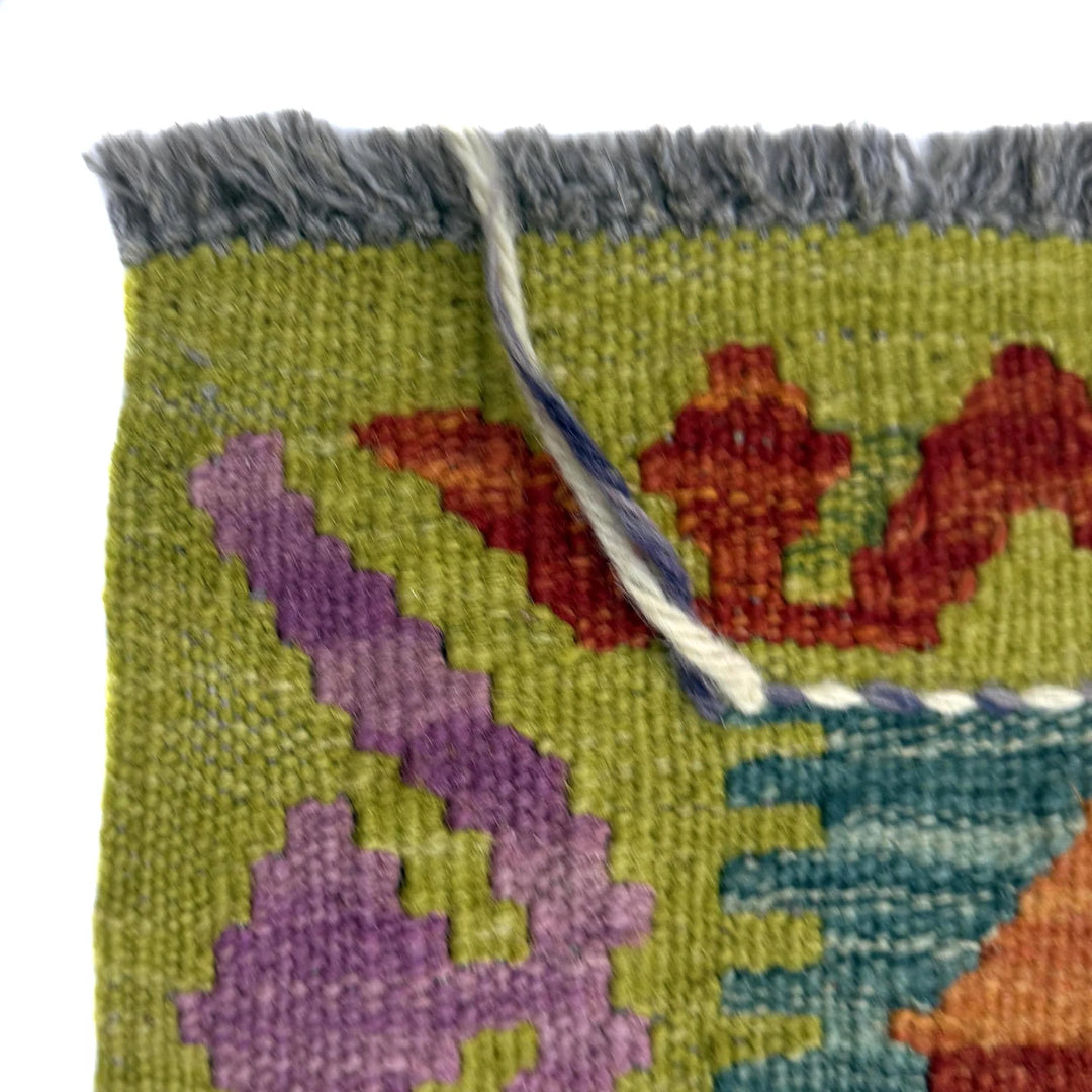Multicolor Afghan Vegetable Kilim Rug 2'11" x 4'4" Flat-Weave | No. AL718821