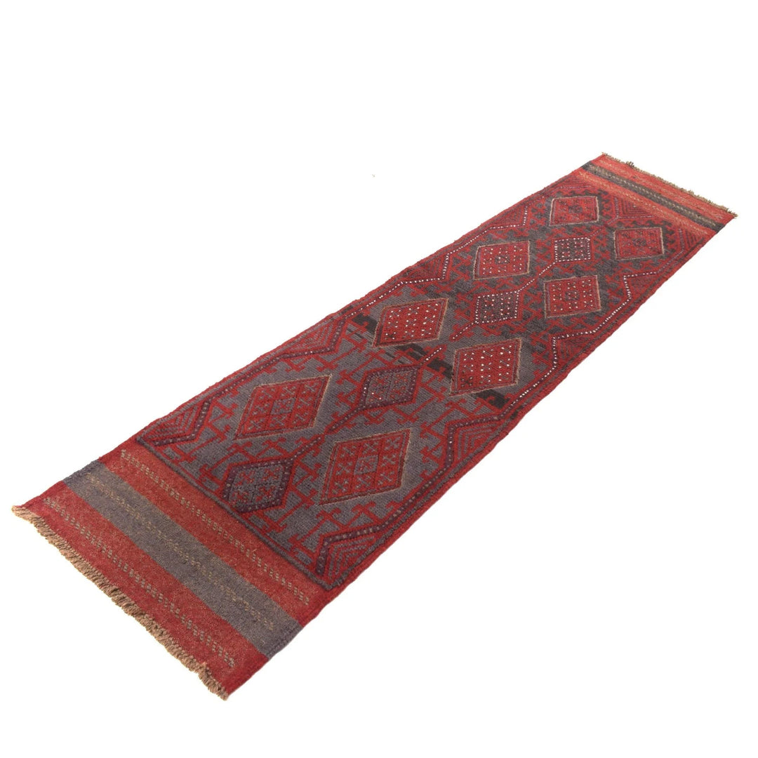 Red Afghan Mashwani Rug 1' 9" x 7' 8" Hand-Knotted | No. AL71979