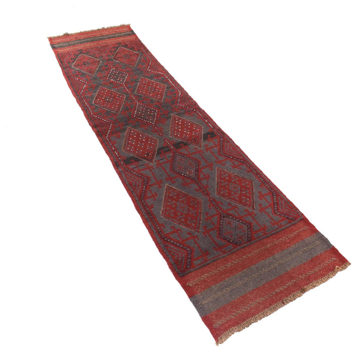 Red Afghan Mashwani Rug 1' 9" x 7' 8" Hand-Knotted | No. AL71979