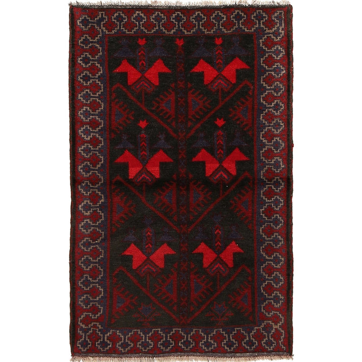 Afghan Baluchi Rug 2' 10" x 4' 6" Hand-Knotted | No. AL72006