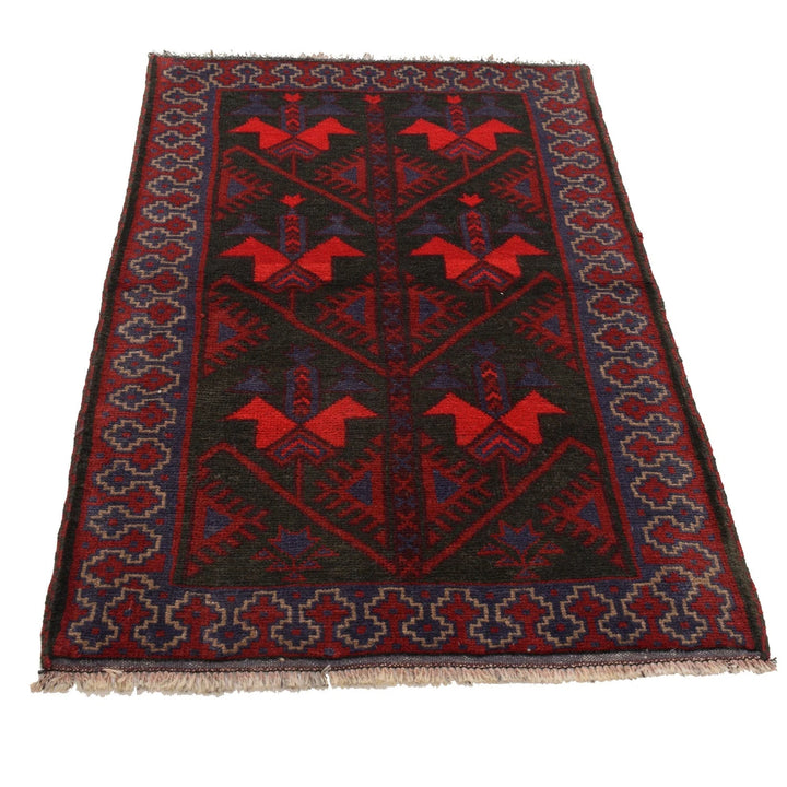 Afghan Baluchi Rug 2' 10" x 4' 6" Hand-Knotted | No. AL72006