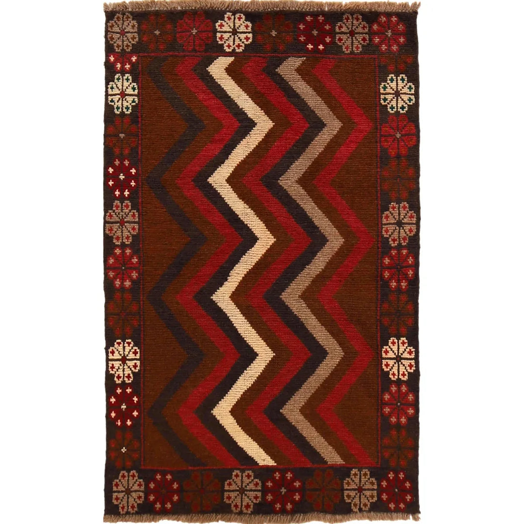 Afghan Baluchi Rug 2' 9" x 4' 7" Hand-Knotted | No. AL72014