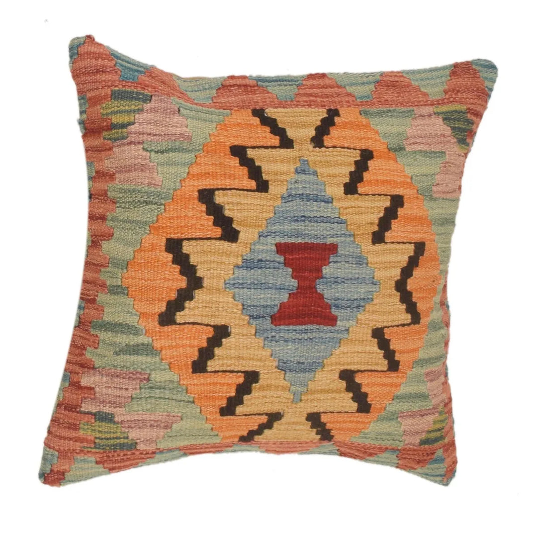 Afghan Kilim Cushion Cover 1' 6" x 1' 6" Flat-Weave | No. AL72087