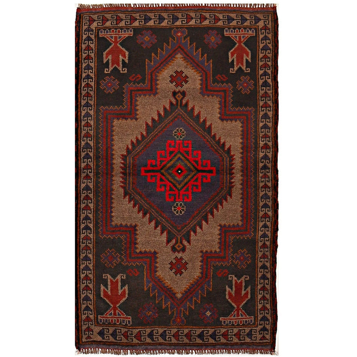 Afghan Baluchi Rug 2' 8" x 4' 6" Hand-Knotted | No. AL72138