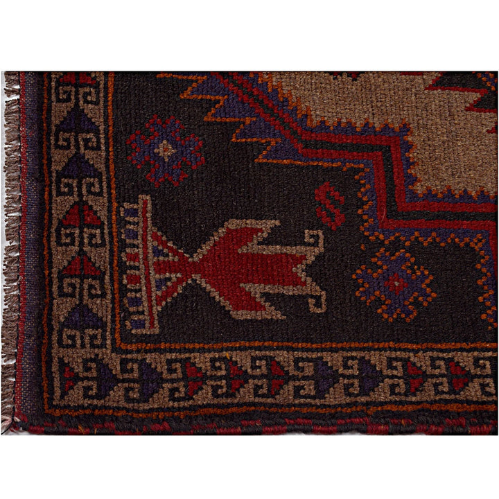 Afghan Baluchi Rug 2' 8" x 4' 6" Hand-Knotted | No. AL72138