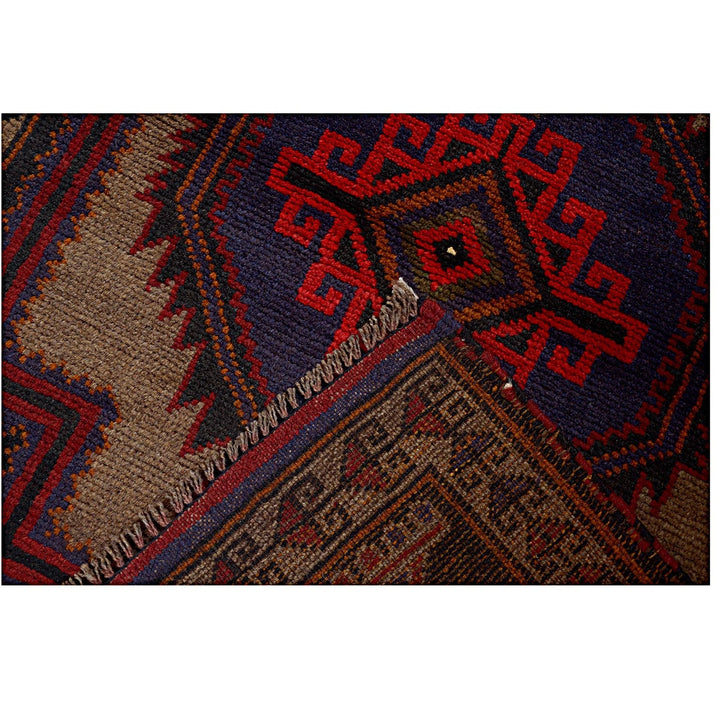 Afghan Baluchi Rug 2' 8" x 4' 6" Hand-Knotted | No. AL72138