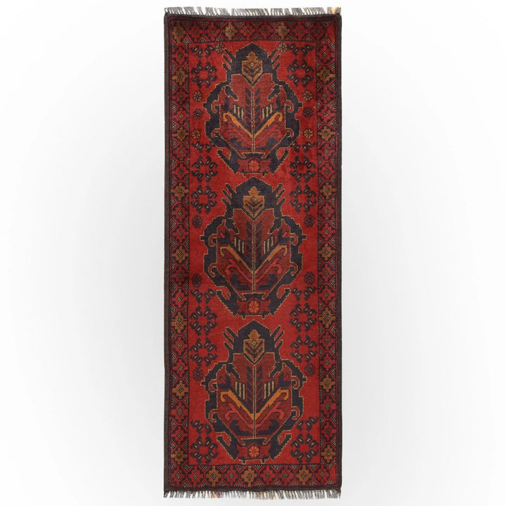 Red Afghan Khal Mohammadi Rug 1' 7" x 4' 7" Hand-Knotted | No. AL72142
