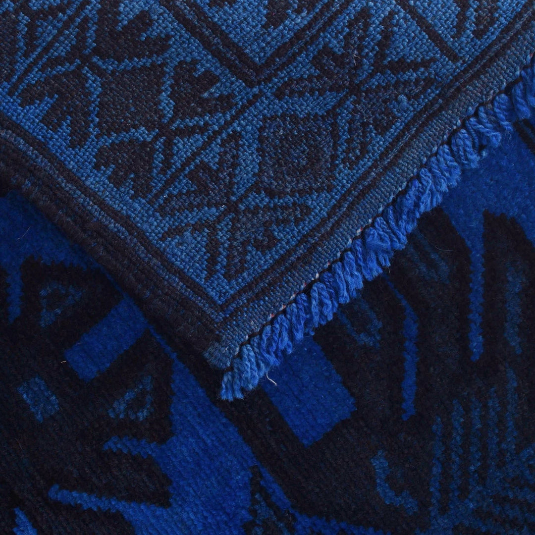 Blue Pakistani Overdye Rug 2' 11" x 4' 2" Hand-Knotted | No. AL72231