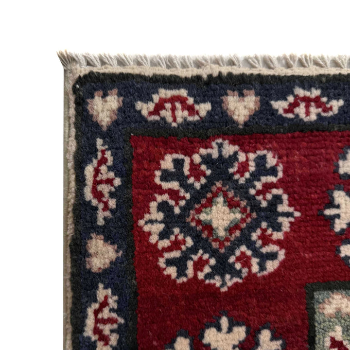 Beige Afghan Kazak Rug 3' 11" x 5' 8" Hand-Knotted | No. AL72238