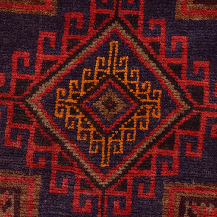 Afghan Baluchi Rug 3' 2" x 4' 11" Hand-Knotted | No. AL72312