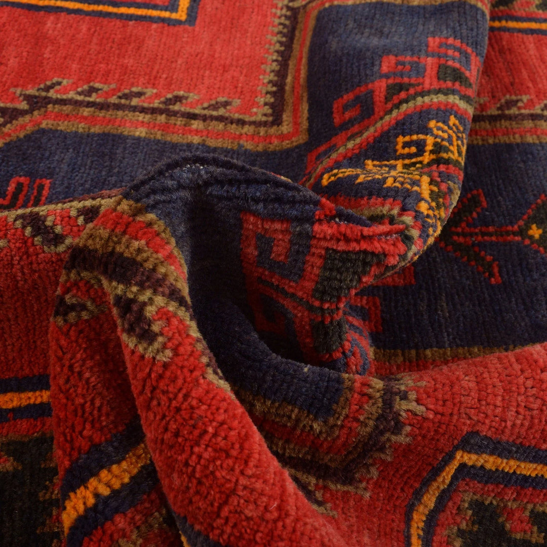 Afghan Baluchi Rug 3' 2" x 4' 11" Hand-Knotted | No. AL72312