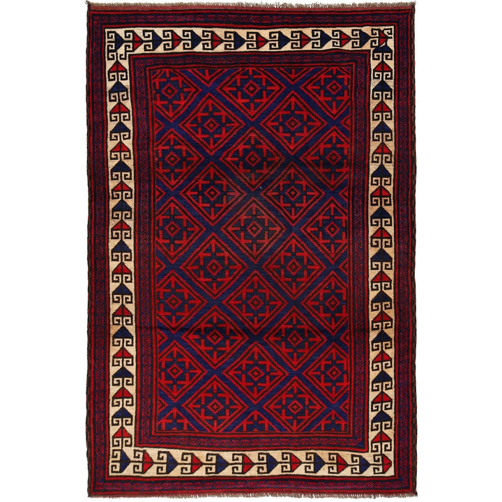 Afghan Baluchi Rug 5' 7" x 8' 6" Hand-Knotted | No. AL72339