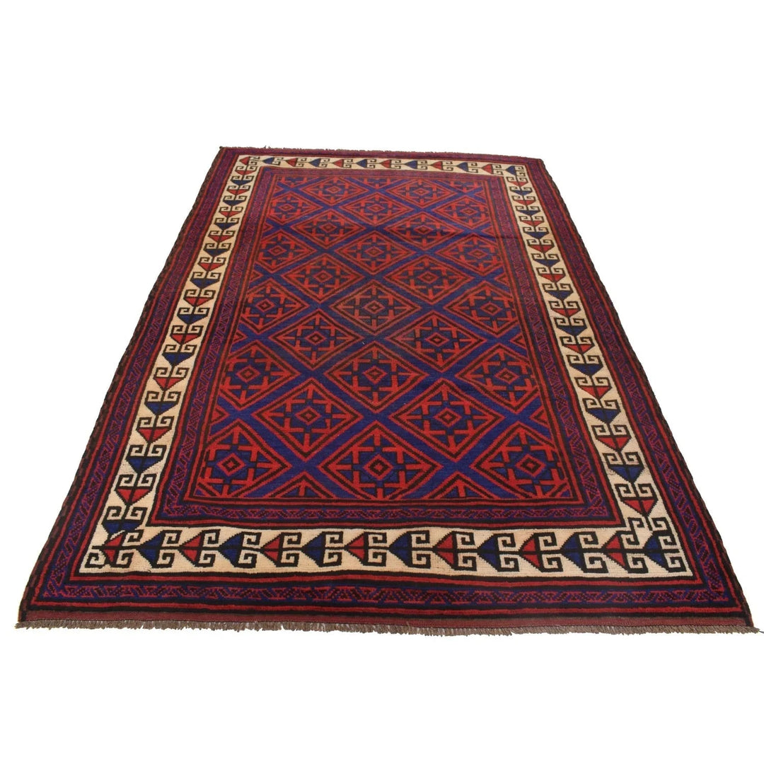 Afghan Baluchi Rug 5' 7" x 8' 6" Hand-Knotted | No. AL72339
