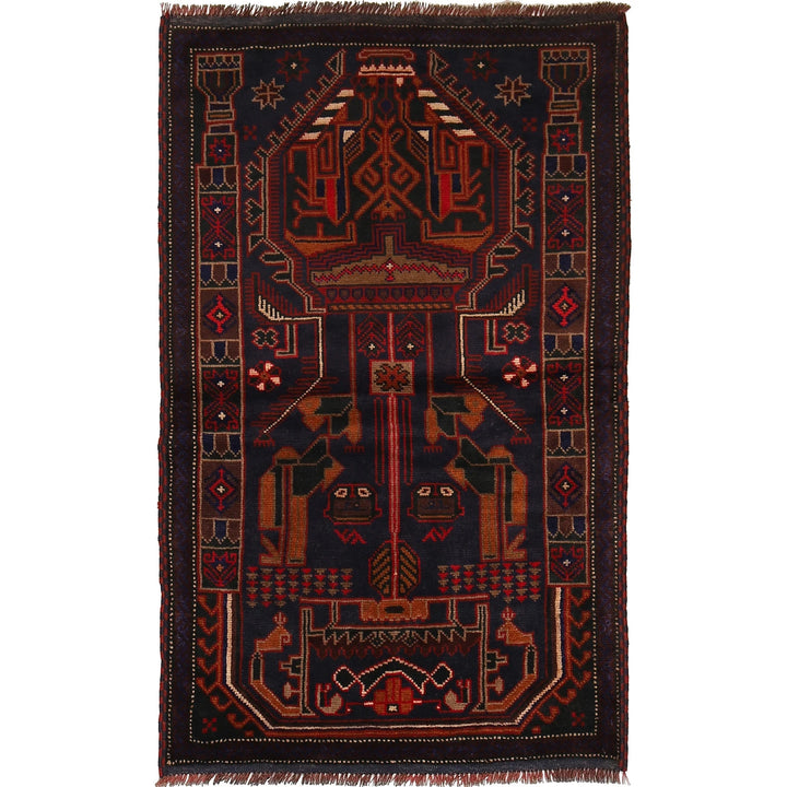 Afghan Prayer Rug 3' 2" x 5' 1" Hand-Knotted | No. AL72362