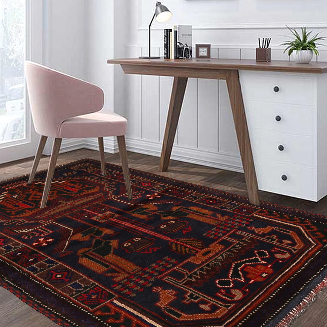 Afghan Prayer Rug 3' 2" x 5' 1" Hand-Knotted | No. AL72362