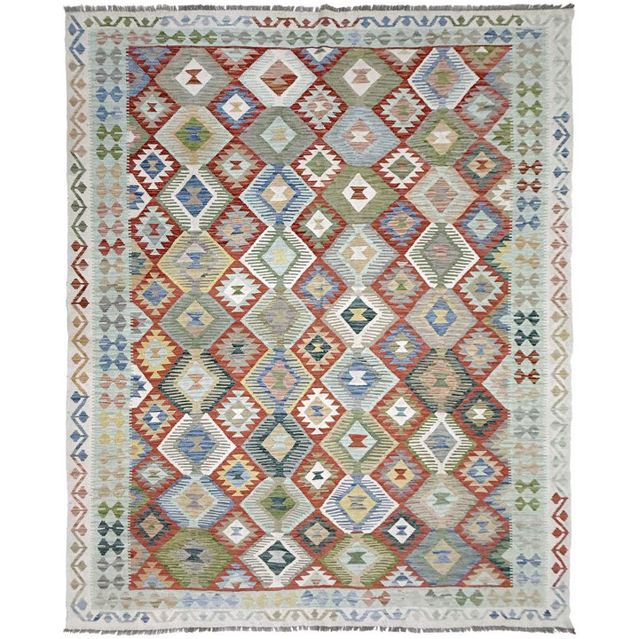 Afghan Kilim Rug 8' 0" x 9' 11" Flat-Weave | No. AL72381