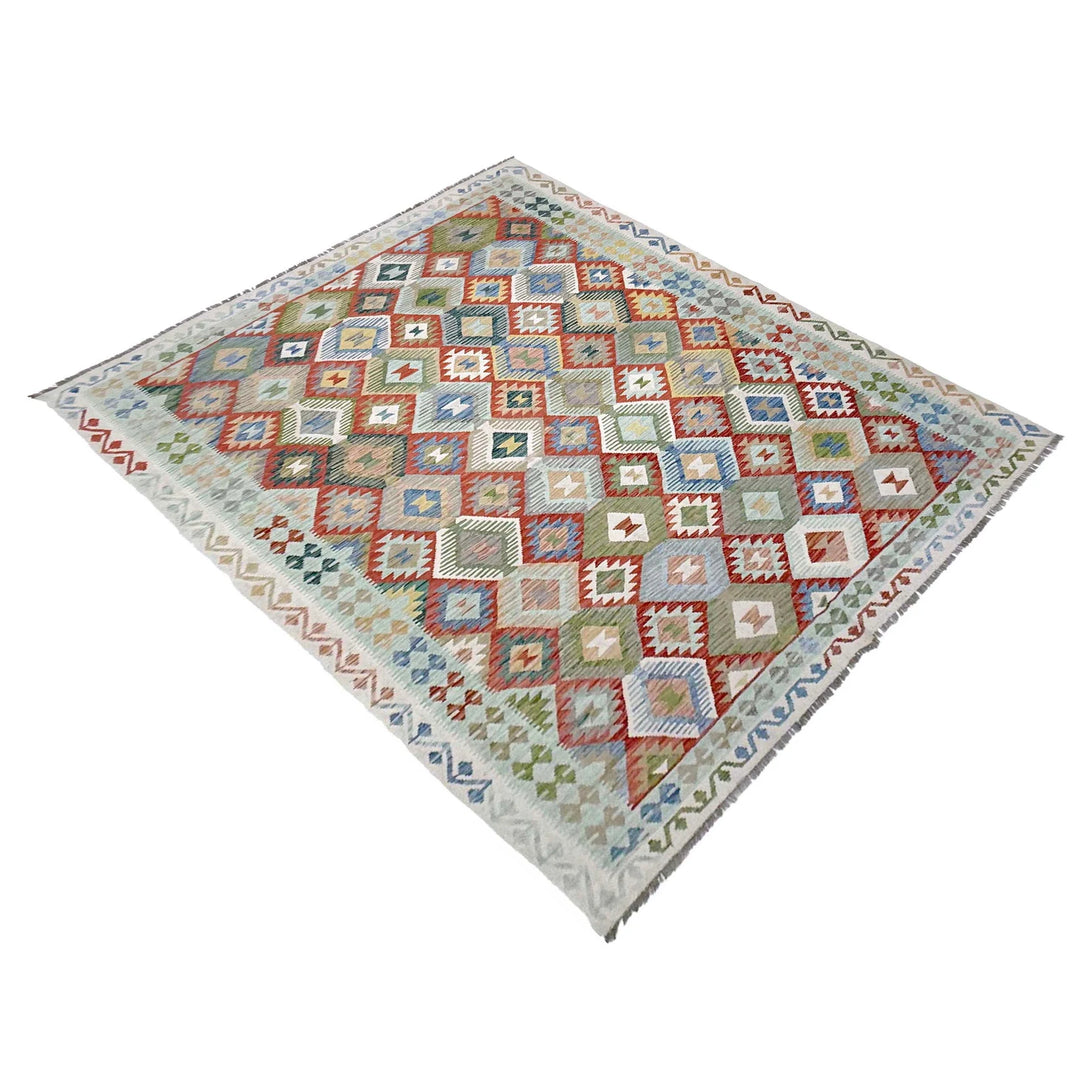 Afghan Kilim Rug 8' 0" x 9' 11" Flat-Weave | No. AL72381