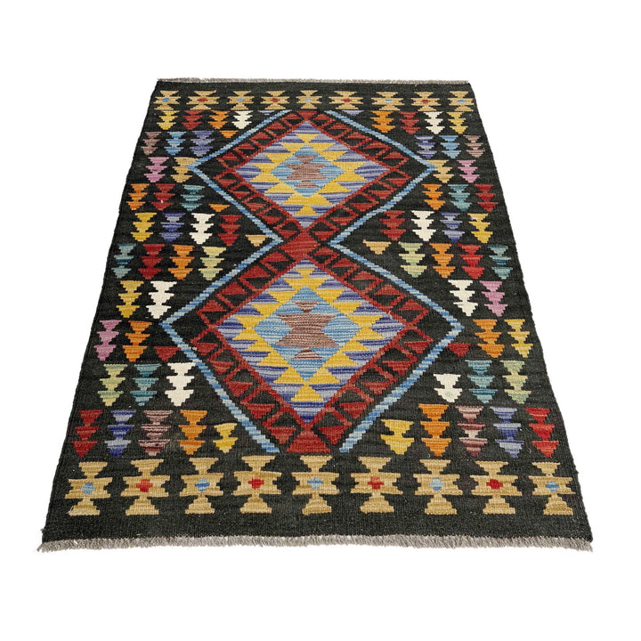 Afghan Vegetable Kilim Rug 2' 7" x 4' 0" Flat-Weave | No. AL724280