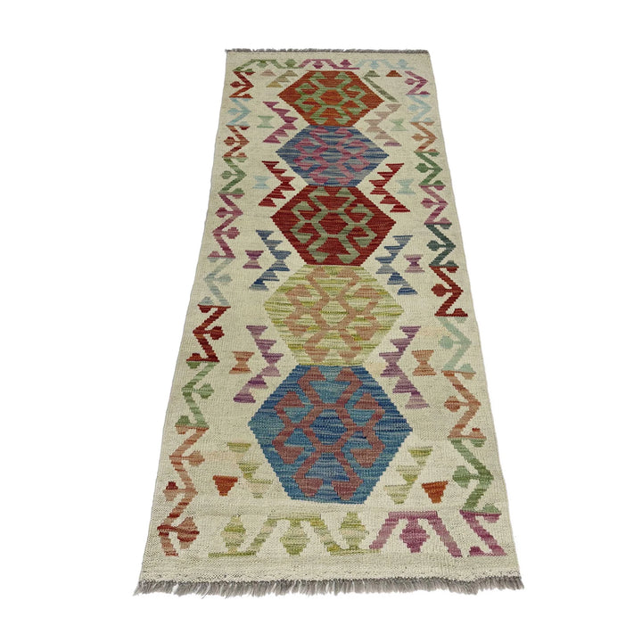 Afghan Vegetable Kilim Rug 2' 1" x 5' 7" Flat-Weave | No. AL724729