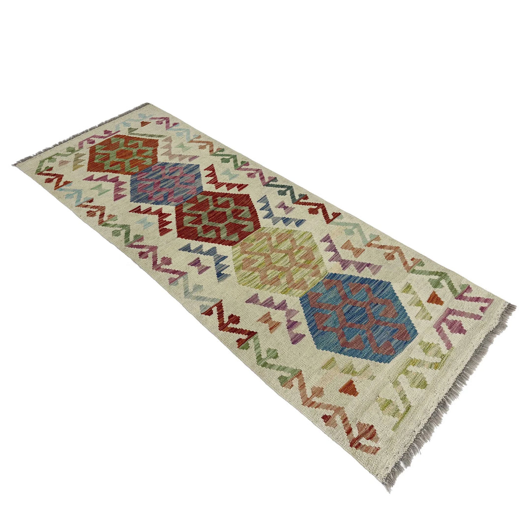 Afghan Vegetable Kilim Rug 2' 1" x 5' 7" Flat-Weave | No. AL724729