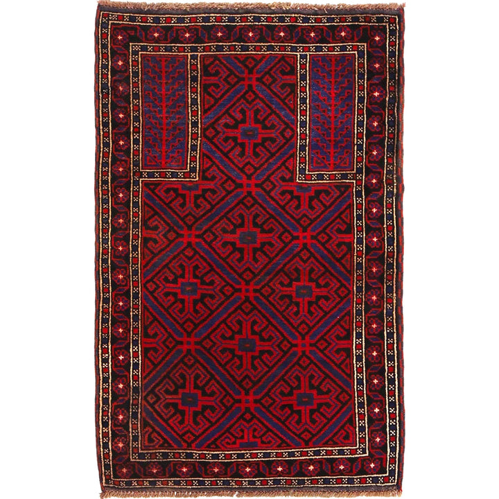 Afghan Prayer Rug 2' 11" x 4' 6" Hand-Knotted | No. AL72476