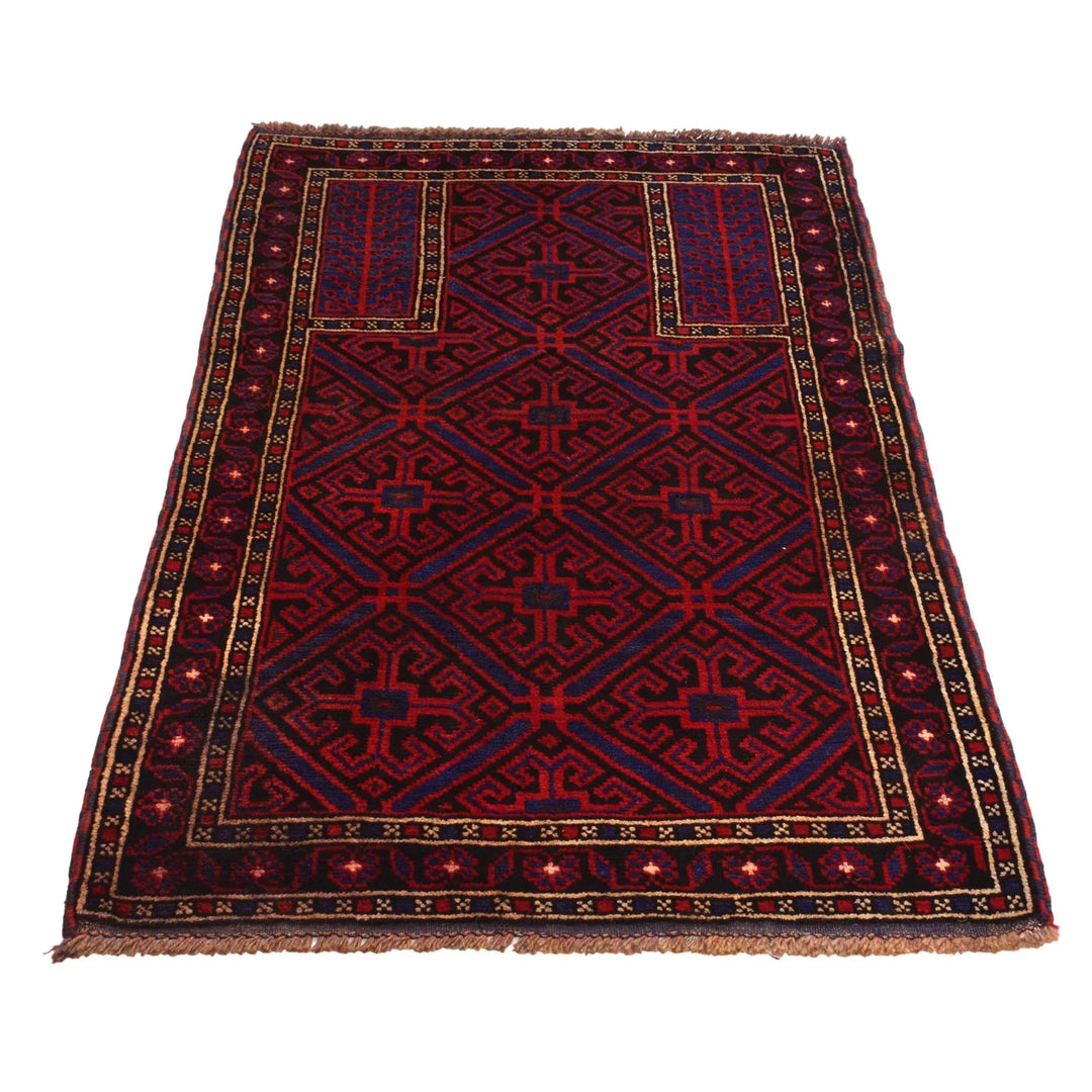 Afghan Prayer Rug 2' 11" x 4' 6" Hand-Knotted | No. AL72476