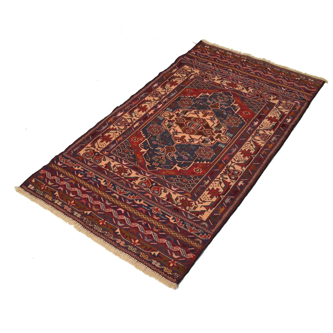 Afghan Maliki Kilim Rug 2' 9" x 4' 11" Flat-Weave | No. AL72496
