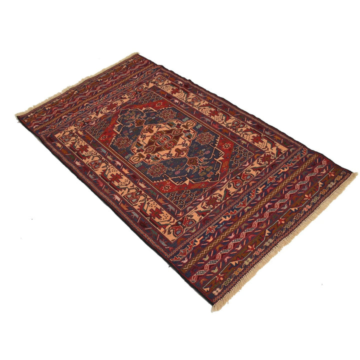 Afghan Maliki Kilim Rug 2' 9" x 4' 11" Flat-Weave | No. AL72496