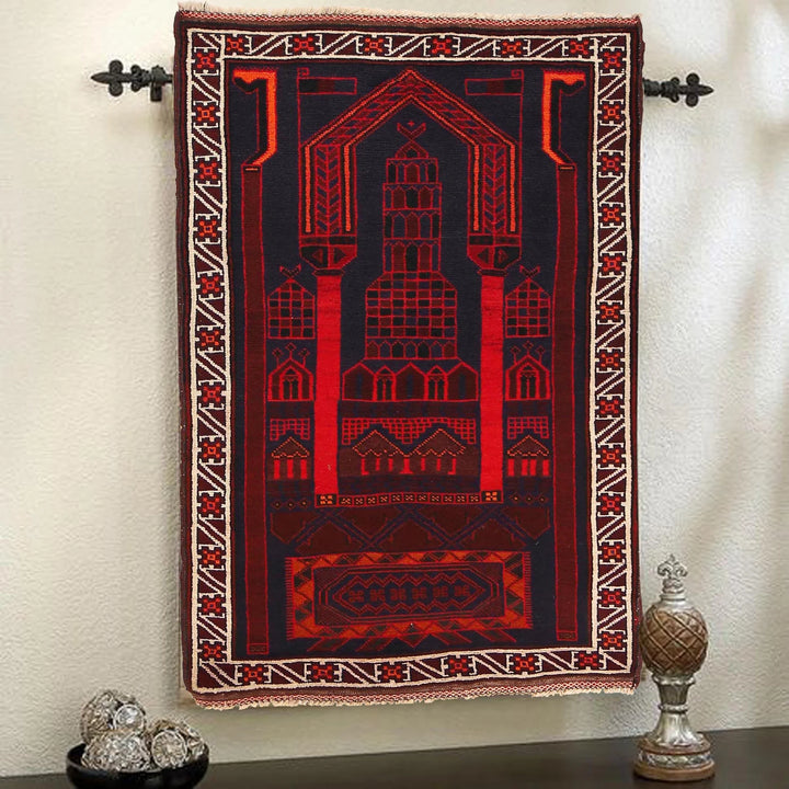 Afghan Prayer Rug 2' 9" x 5' 0" Hand-Knotted | No. AL72498