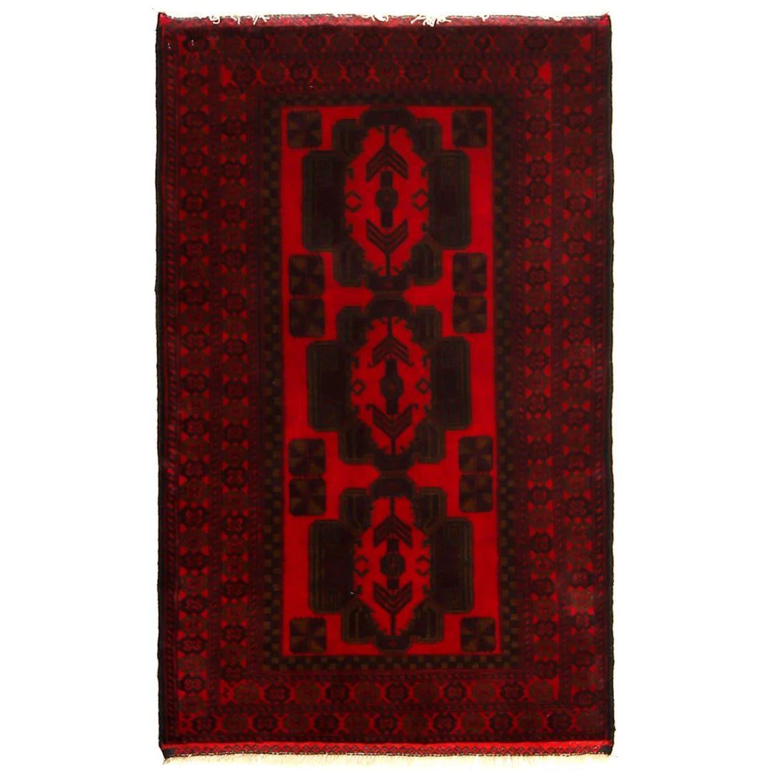 Afghan Baluchi Rug 2' 7" x 4' 6" Hand-Knotted | No. AL72533