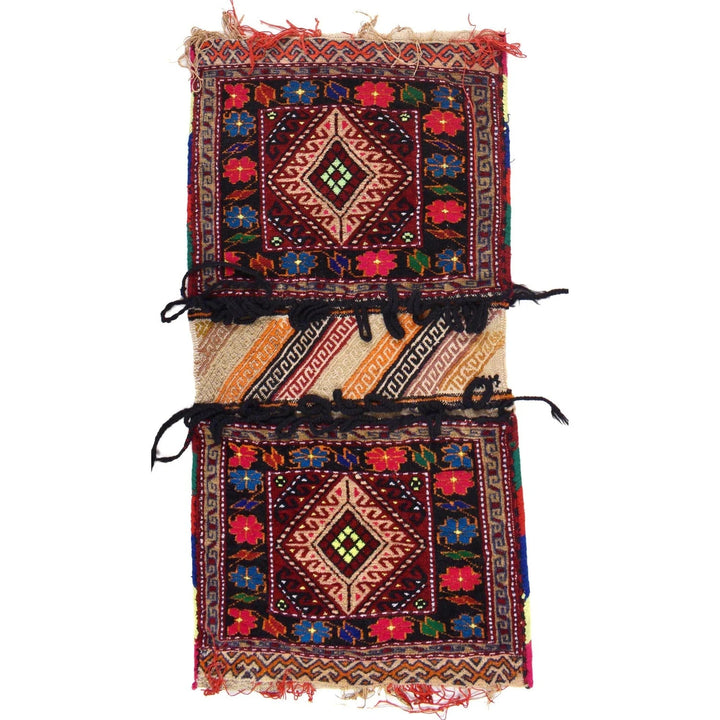 Afghan Baluch Saddle Bag Rug 1' 6" x 3' 0" Hand-Knotted | No. AL72599