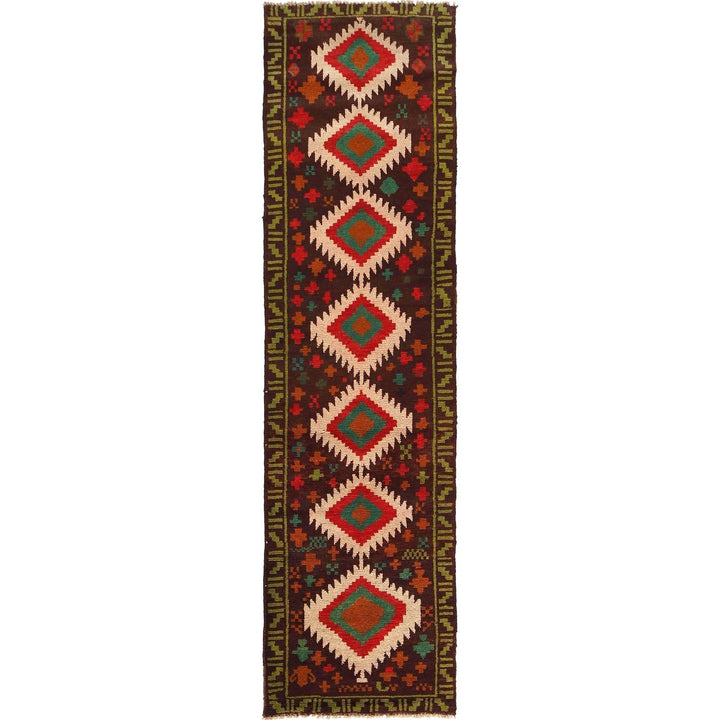 Afghan Baluchi Runner 2' 5" x 9' 7" Hand-Knotted | No. AL72626