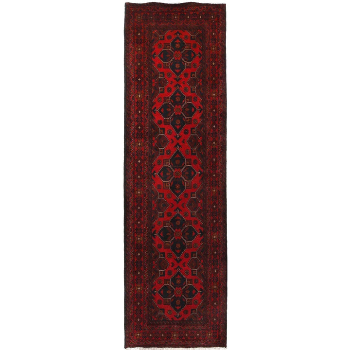 Red Afghan Khal Mohammadi Rug 2' 7" x 9' 3" Hand-Knotted | No. AL72646