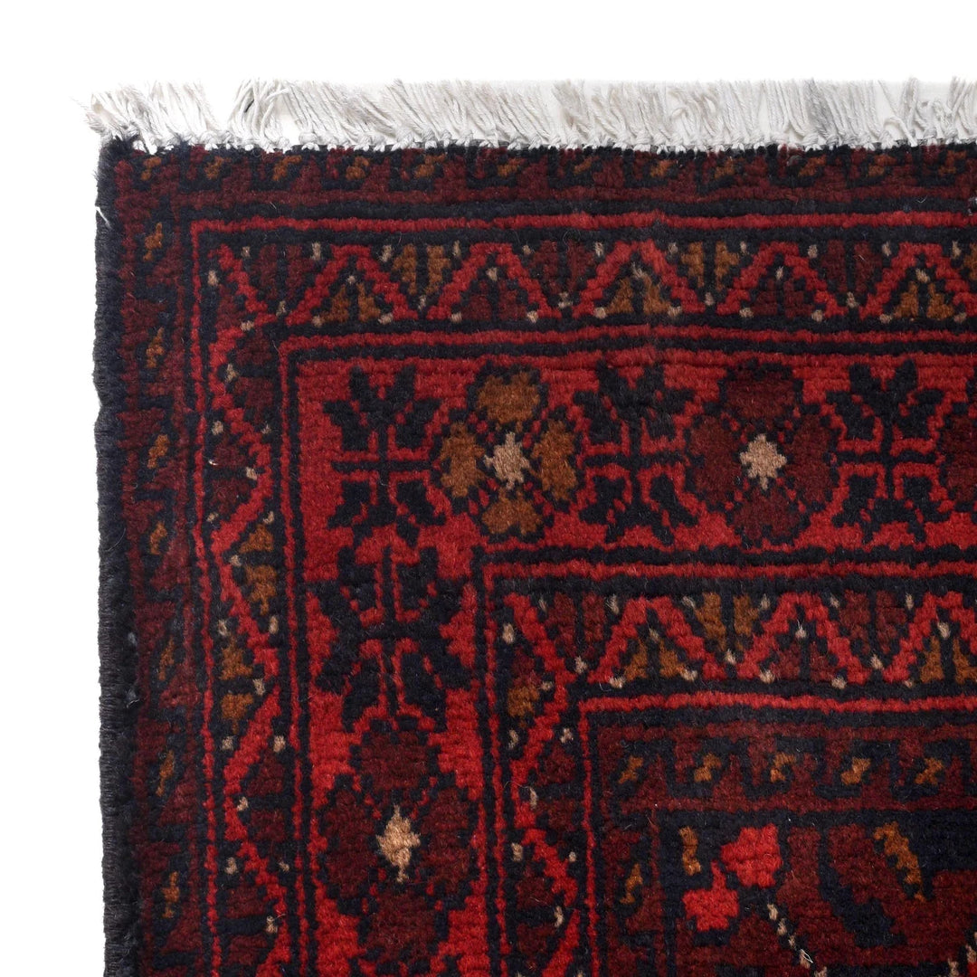 Red Afghan Khal Mohammadi Rug 2' 7" x 9' 3" Hand-Knotted | No. AL72646
