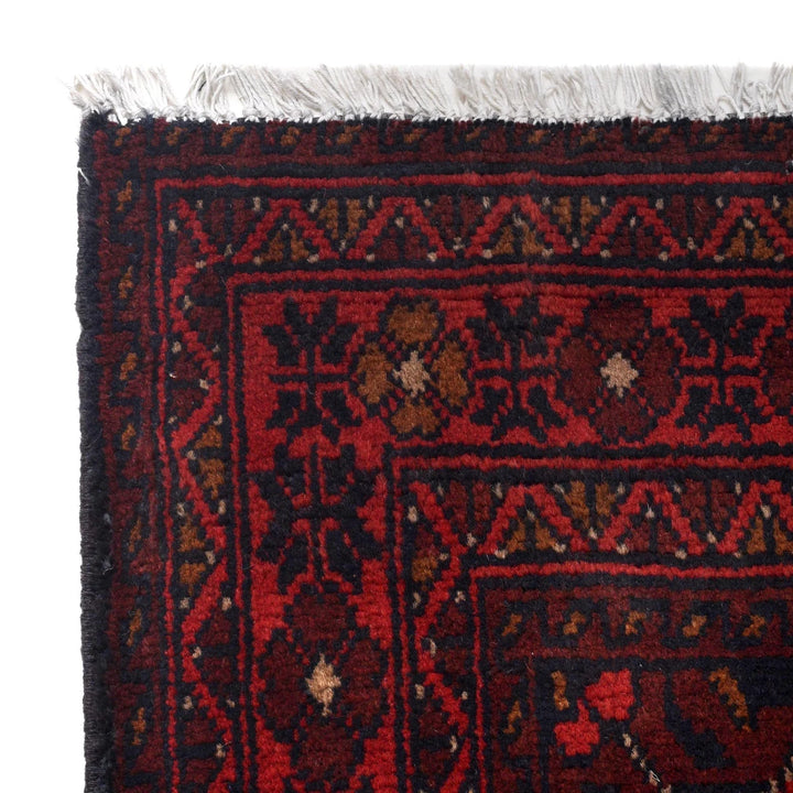 Red Afghan Khal Mohammadi Rug 2' 7" x 9' 3" Hand-Knotted | No. AL72646