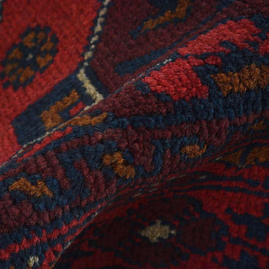Red Afghan Khal Mohammadi Rug 2' 7" x 9' 3" Hand-Knotted | No. AL72646