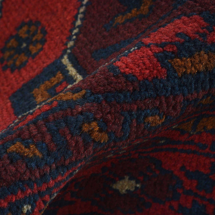 Red Afghan Khal Mohammadi Rug 2' 7" x 9' 3" Hand-Knotted | No. AL72646