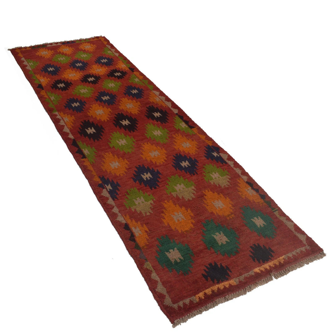 Afghan Baluchi Rug 2' 8" x 8' 10" Hand-Knotted | No. AL72693